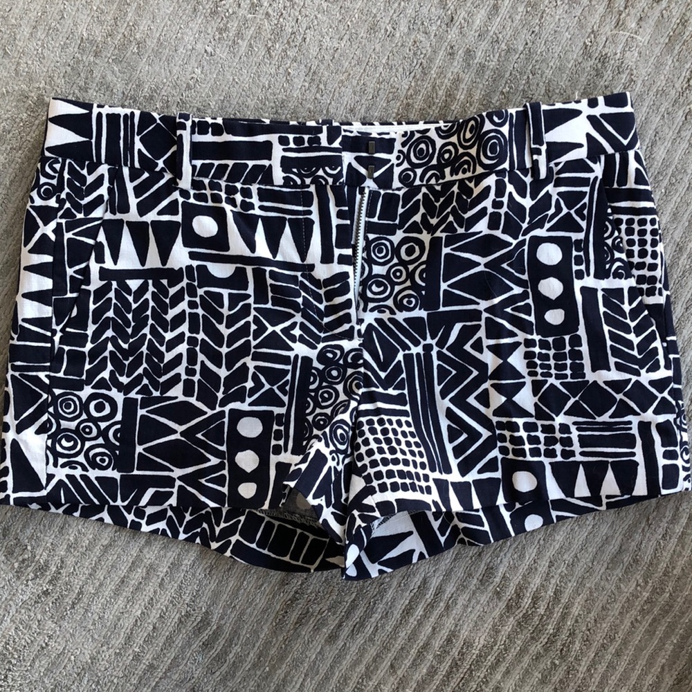 Navy blue and white shorts